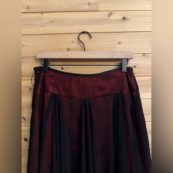 NWT Linea Domani Size Small Red Black Gothic Vampire Knee Length Skirt - Picture 8 of 9
